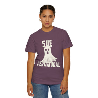 Sue - pernatural Ghost Unisex T-Shirt, Funny Halloween Tee, Perfect for Spooky Season, Casual Wear, Gift for Ghost Lovers, Vibrant Orange - *This is not legal advice