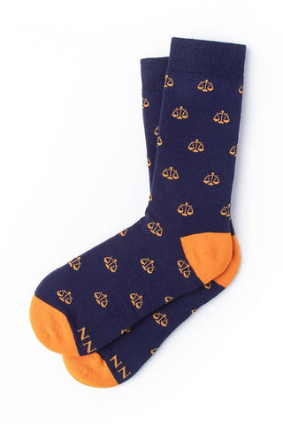 Tip the Scales Women's Sock - Navy Blue Carded Cotton - *This is not legal advice