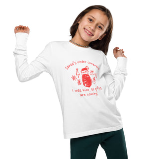 Santa's Under Contract Youth long sleeve tee